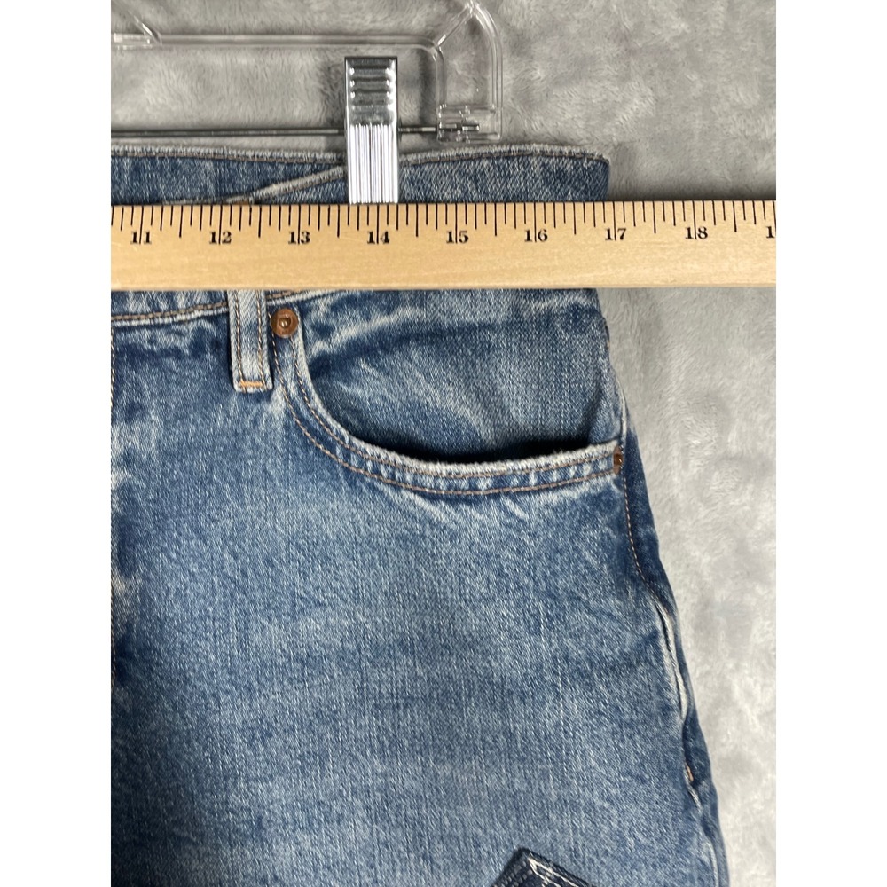 Polo Ralph Lauren Slim Boyfriend Patchwork Jeans Blue Distressed Sashiko 29 NEW - Picture 7 of 11